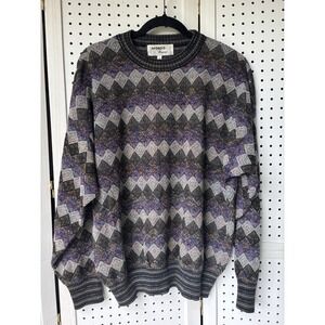 Men's Lg Mondo Di Marco Made In Italy Linen Blend Pullover Sweater Colorful